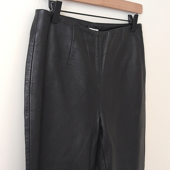 Vintage Apt. 9 Womens 4 Black Leather Pants Contemporary City Classic Bikercore - Picture 4 of 8